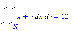 Int(Int(x+y,x = S .. ``),y = `` .. ``) = 12