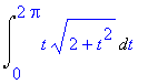 Int(t*(2+t^2)^(1/2),t = 0 .. 2*Pi)