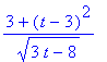 (3+(t-3)^2)/(sqrt(3*t-8))