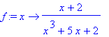 f := proc (x) options operator, arrow; (x+2)/(x^3+5...