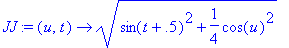 JJ := proc (u, t) options operator, arrow; sqrt(sin...