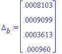 Delta[b] := matrix([[.8103e-3], [.9099e-3], [.3613e...