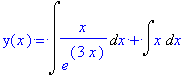 y(x) = Int(x/(e^(3*x)),x)+Int(x,x)