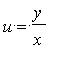 u = y/x