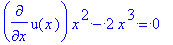 diff(u(x),x)*x^2-2*x^3 = 0