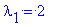 lambda[1] = 2
