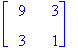 matrix([[9, 3], [3, 1]])