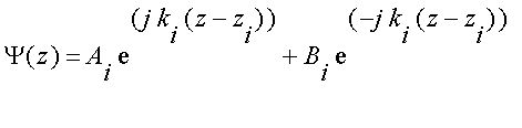 Psi(z) = A[i]*exp(j*k[i]*(z-z[i]))+B[i]*exp(-j*k[i]*(z-z[i]))