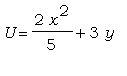 U = 2/5*x^2+3*y
