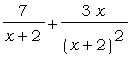 7/(x+2)+3*x/((x+2)^2)
